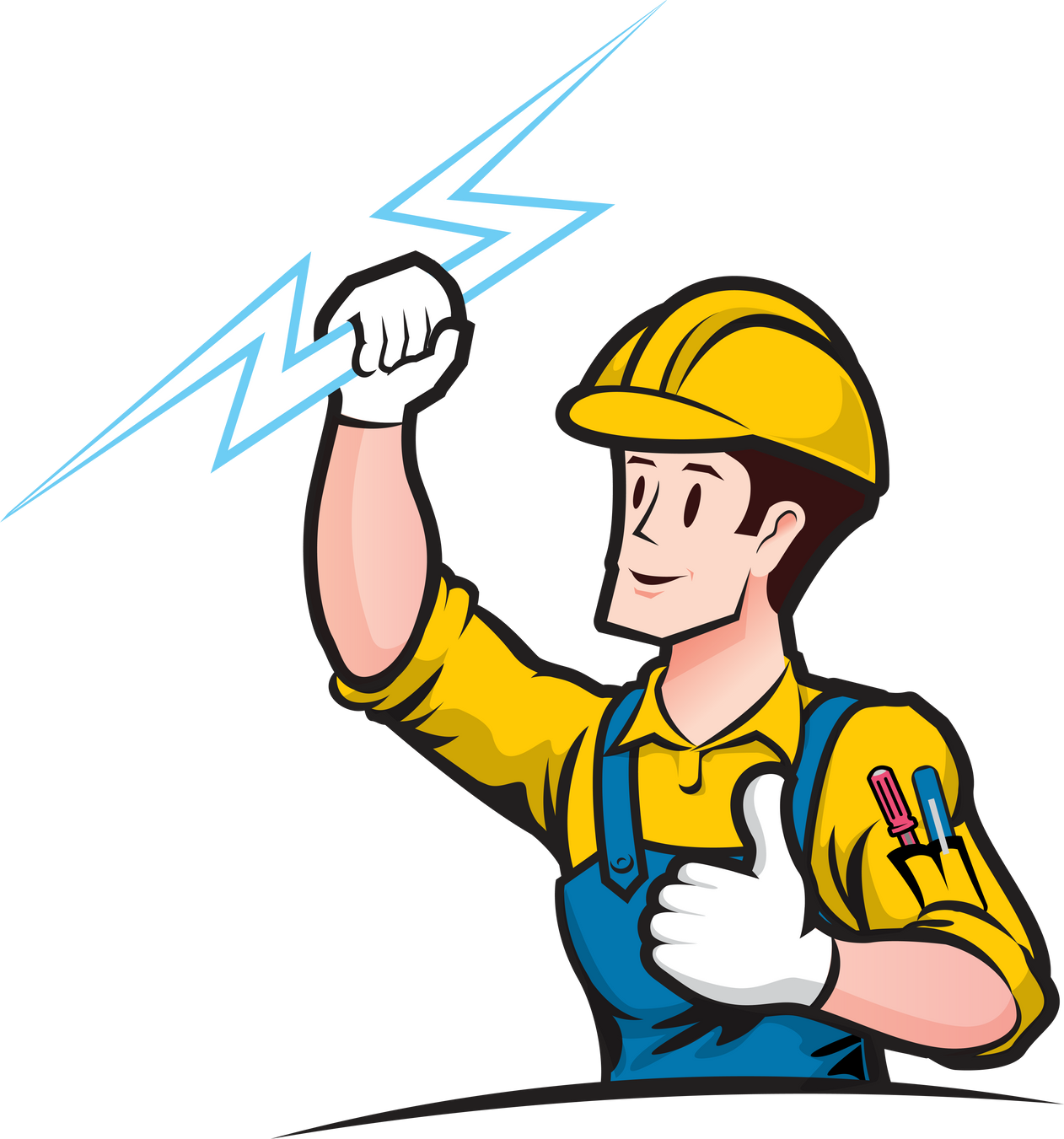 Electrician services logo Template. Electrician cartoon